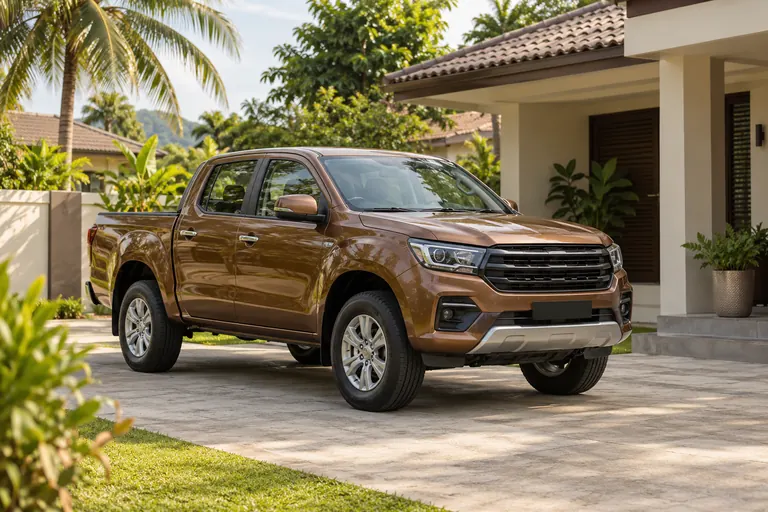 Pickup di halaman kediaman.