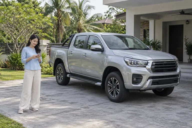 Pelanggan mempertimbangkan konteks foto pickup.